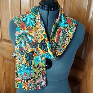 * Vera Bradley Soft Bright Floral Knit Lightweight Scarf Size 6.5"x60" Like New